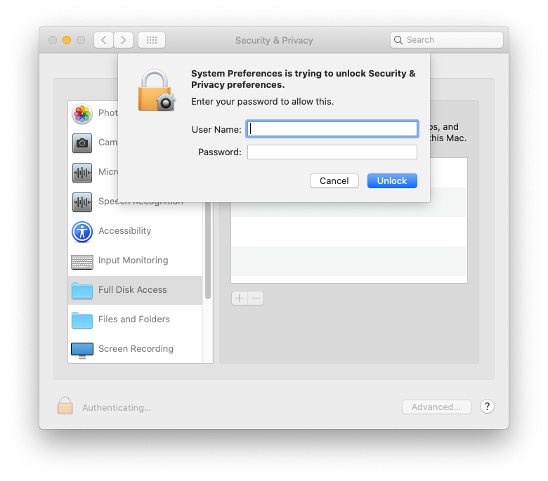 configuere accoutn for osx vulnerability scan